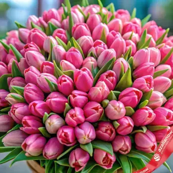 Букет из 500 розовых тюльпанов, Россия