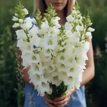 Букет из 5 белых дельфиниумов