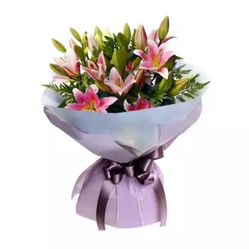 Букет из 5 розовых лилий «Олимпия»