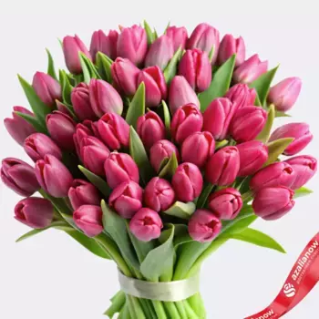 Букет из 60 малиновых тюльпанов, Россия