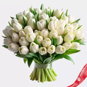 Букет из 60 пионовидных белых тюльпанов, Голландия