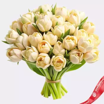 Букет из 60 пионовидных бежевых тюльпанов, Голландия