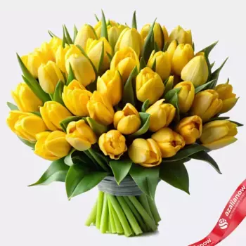 Букет из 60 пионовидных желтых тюльпанов, Голландия