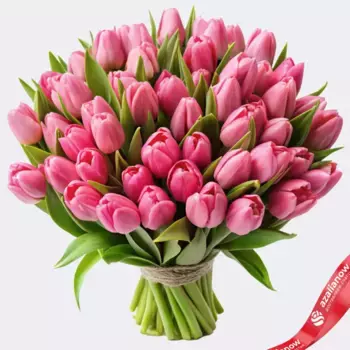 Букет из 60 розовых тюльпанов, Россия