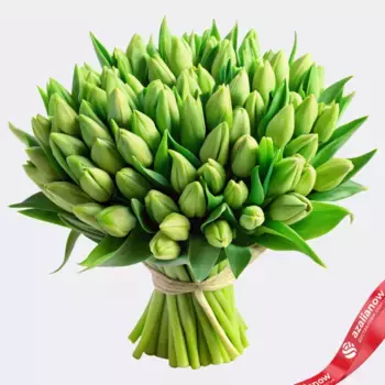 Букет из 60 зеленых тюльпанов, Россия