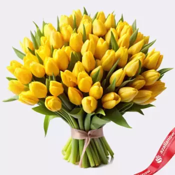 Букет из 60 желтых тюльпанов, Россия