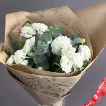 Букет из 9 белых ранункулюсов «Агнесса»