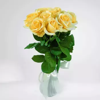 Букет из 9 светло-желтых роз «Вспоминай меня»
