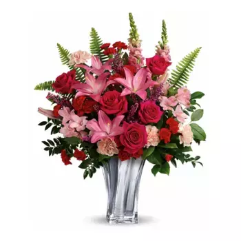 Букет из альстромерий, лилий, роз «Моника»