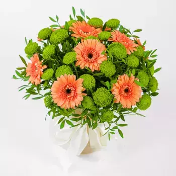 Букет из гербер, хризантем и фисташки «Герберы»