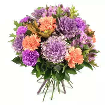 Букет из гвоздик, брассики, альстромерий «Габриэлла»