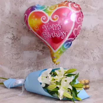 Букет из лилий «Ослепительный день» + Конфеты