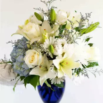 Букет из лилий, роз, хризантем, гортензии «Евгения»