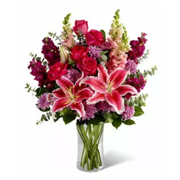 Букет из лилий, роз, маттиол, хризантем «Милана»