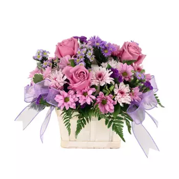 Букет из роз, астр, хризантем, статицы «Майя»