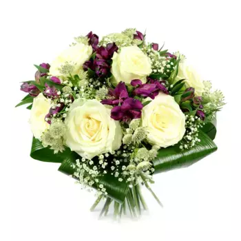 Букет из роз, астранций, альстромерий «Афродита»