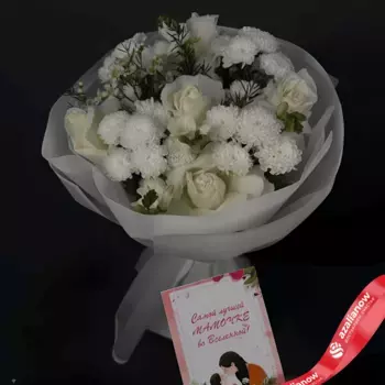 Букет из роз, фрезий, хризантем «Лучшей мамочке»