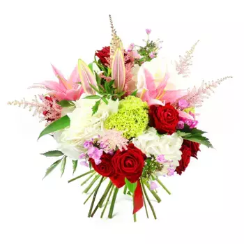 Букет из роз, гортензий, лилий, астильбы «Виргиния»