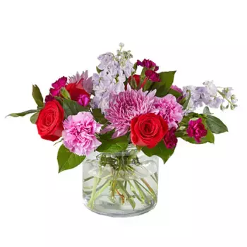 Букет из роз, гвоздик, хризантем, маттиолы «Марфа»