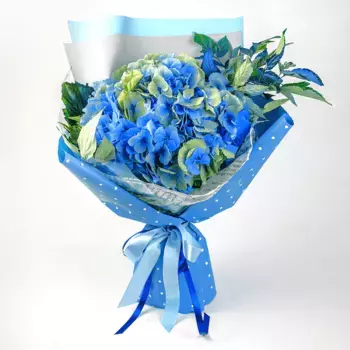 Букет из синей гортензии «Облачко» (авторские букеты)