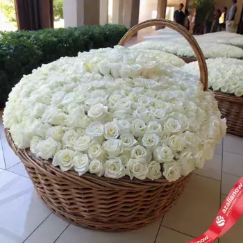 букет корзина 1001 белая роза,80 см,Россия
