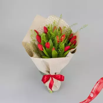 Букет красных тюльпанов «Поцелуй»