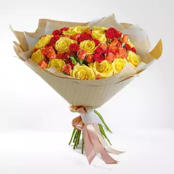 Букет разноцветных роз «Счастье в глазах»