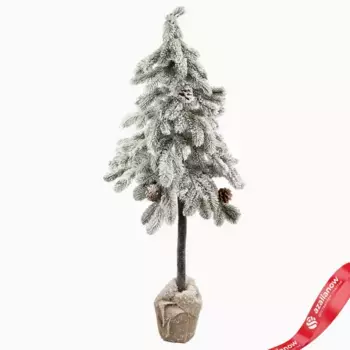 Ель заснеженная в кашпо, 120см, вид 1