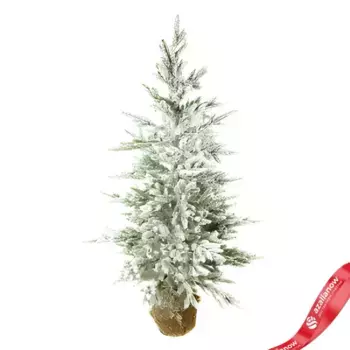 Ель заснеженная в кашпо, 120см, вид 2