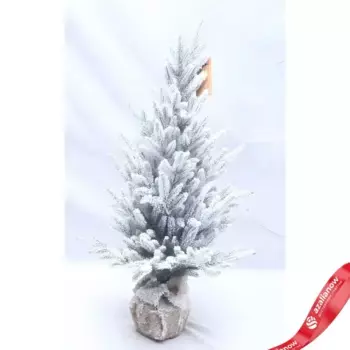 Ель заснеженная в кашпо, 90см, вид 2