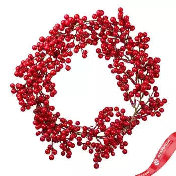 Гирлянда с ягодами, 98см, красный