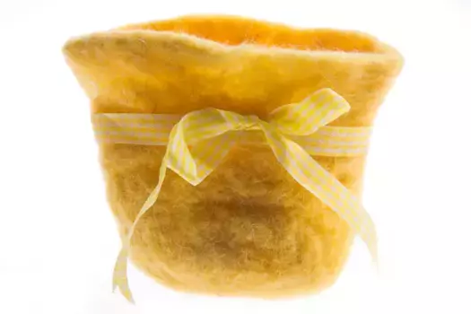 Горшок (Кашпо) Войлок D 13 см H 9 см Желтый