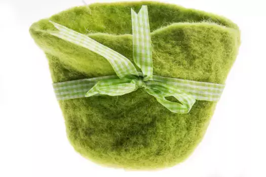 Горшок (Кашпо) Войлок D 13 см H 9 см Зеленый