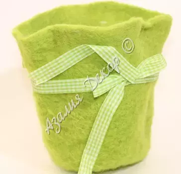 Горшок (Кашпо) Войлок D 20 см H 14 см Зеленый