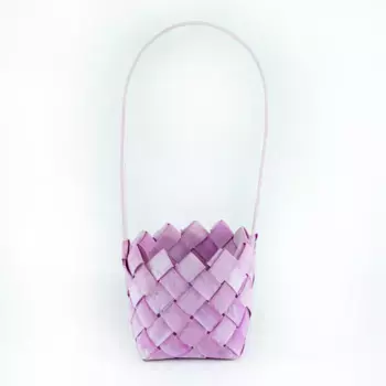 Корзина плетеная Бамбук D 13 см H 32 см Розовый