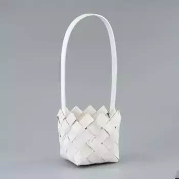 Корзина плетеная Бамбук D 13 см H 32 см Белый