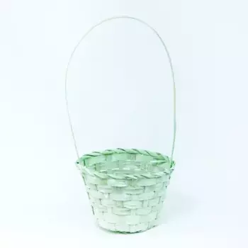 Корзина плетеная Бамбук D 13 x 9 см H 30 см Зеленый