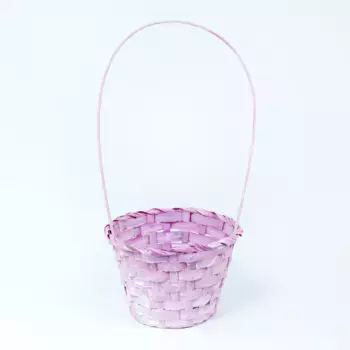 Корзина плетеная Бамбук D 13 x 9 см H 30 см Розовый