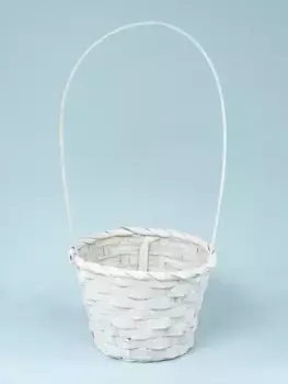 Корзина плетеная Бамбук D 13 x 9 см H 30 см Белый