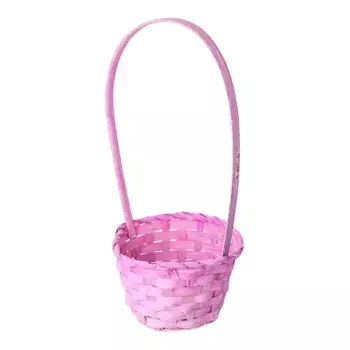 Корзина плетеная Бамбук D 15 x 9 см H 31 см Розовый