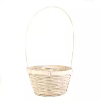 Корзина плетеная Бамбук D 17 x 10,5 см H 33 см Белый