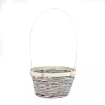 Корзина плетеная Бамбук D 17 x 10,5 см H 33 см Серый