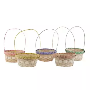 Корзина плетеная Бамбук D 20 x 10 см H 33 см Цв.васс.