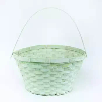 Корзина плетеная Бамбук D 28 x 15 см H 31,5 см Зеленый