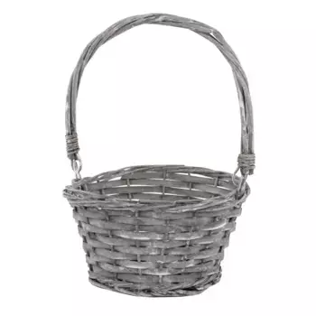 Корзина плетеная Ива D 22 x 12 см H 22 см Серый