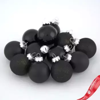 Набор шаров 12 шт. в тубе (стекло), D4см, черный
