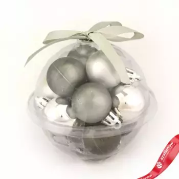 Набор шаров 12шт. (пластик), D3см, серебряный