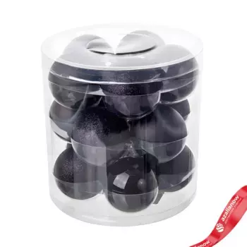 Набор шаров 15шт. в тубе (стекло), D6см, в асс., черный