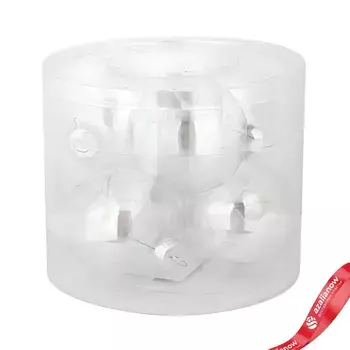 Набор шаров 6шт. в тубе (стекло), D8см, в асс., прозрачный