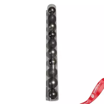 Набор шаров в тубе 10шт. (пластик), D6см, серый